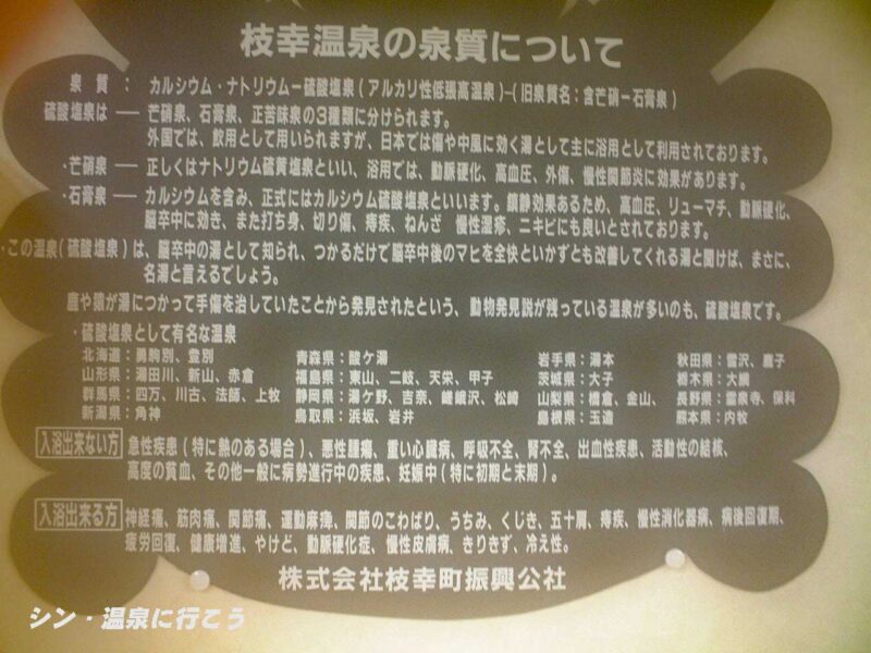 枝幸温泉　ホテルニュー光林　泉質の説明