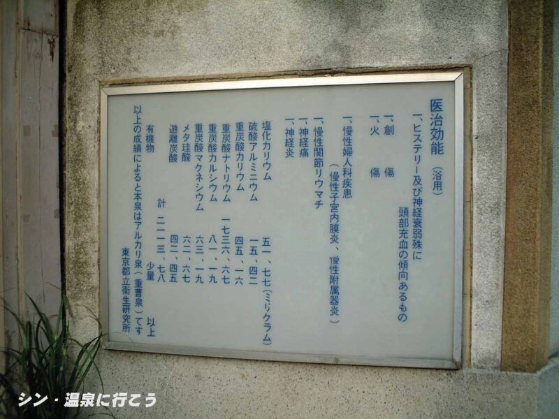 辰巳天然温泉　温泉分析書