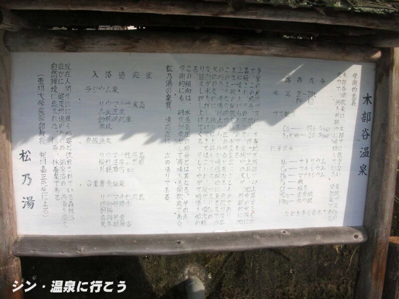 木部谷温泉　成分