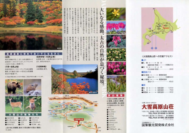 高原温泉　大雪高原山荘　リーフレット２