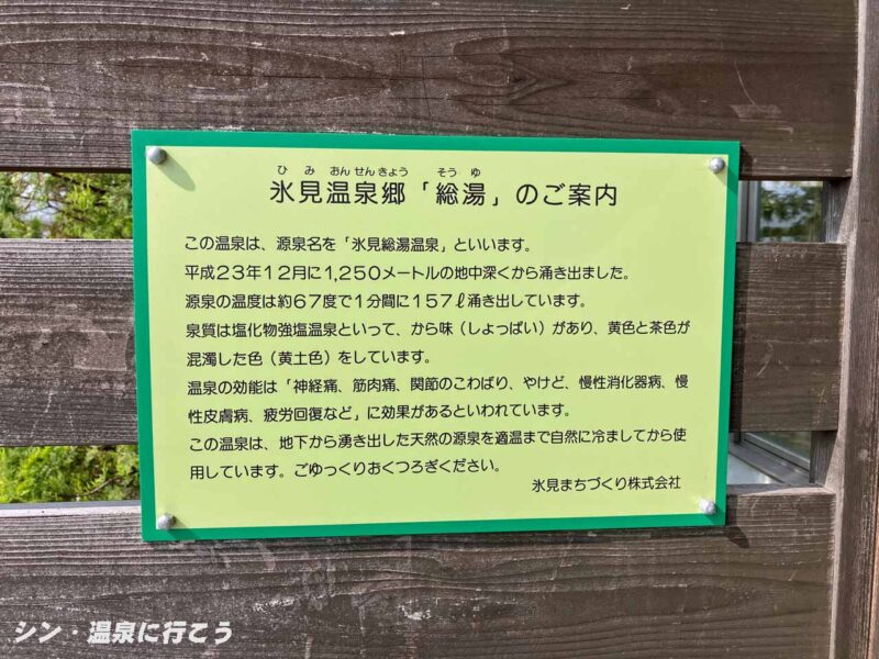 氷見総湯温泉　総湯　説明板