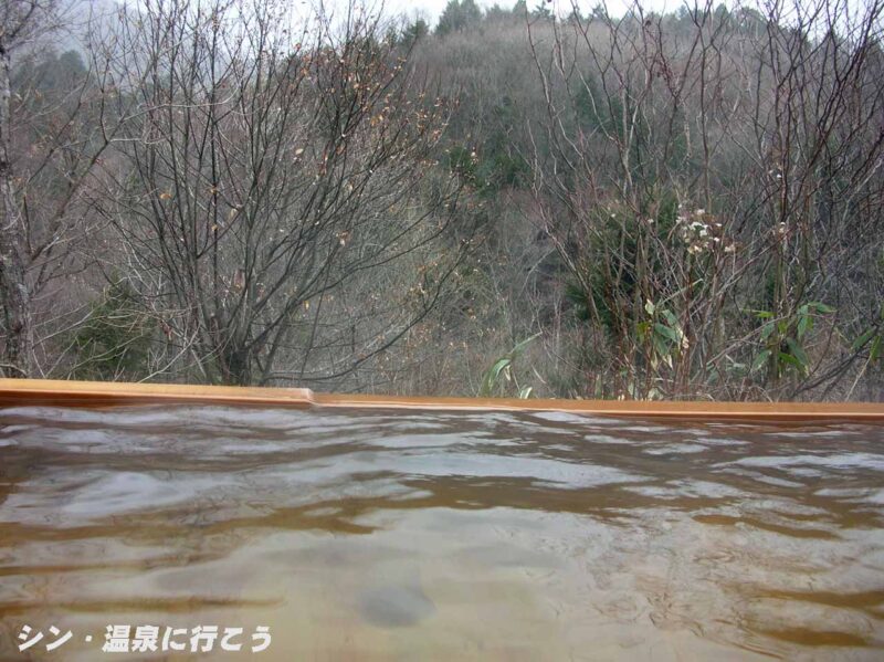 滝見温泉 富貴の森温泉 床浪荘 露天檜風呂からの景観