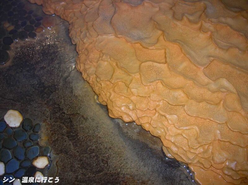 湯抱温泉 中村旅館 浴槽 析出物