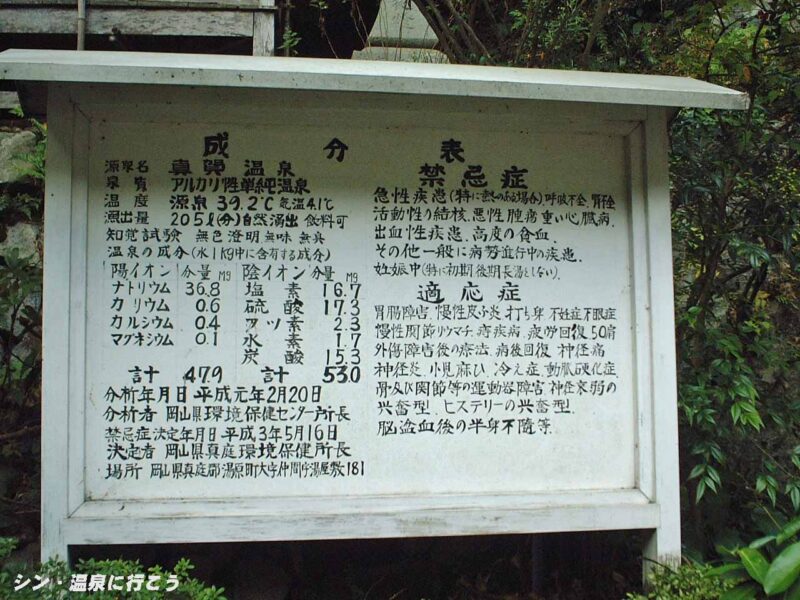 真賀温泉 成分表