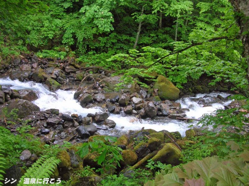 平湯温泉　神の湯　近くの川